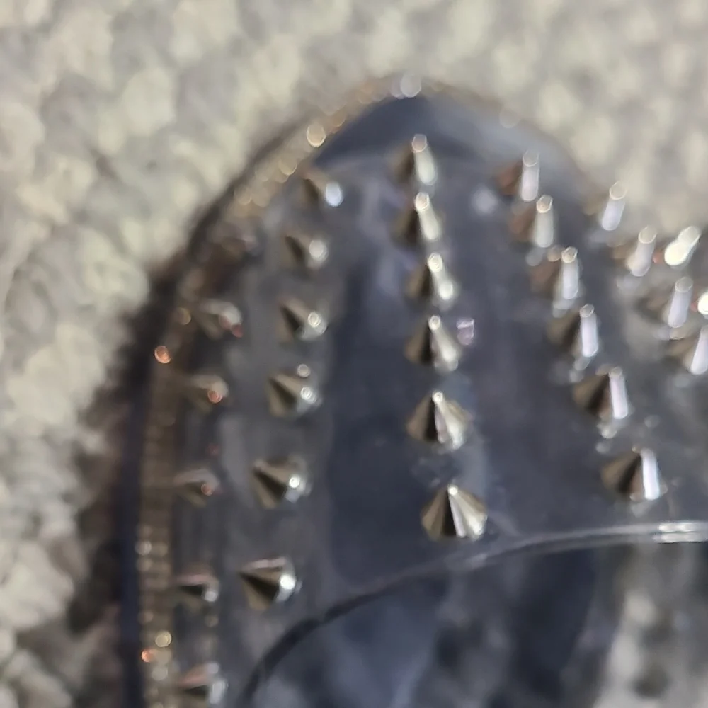 Nicole Miller Clear Gray Rhinestone Studded Jelly Slide Slip On Sandals Size 8‎ - Picture 5 of 7